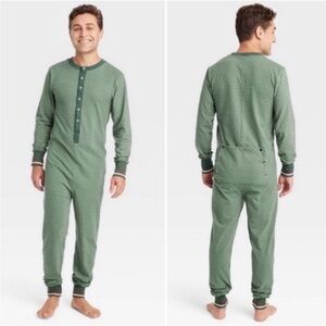 Magnolia Hearth & Hand Green Holiday Winter Onesie Pajama Men’s L
